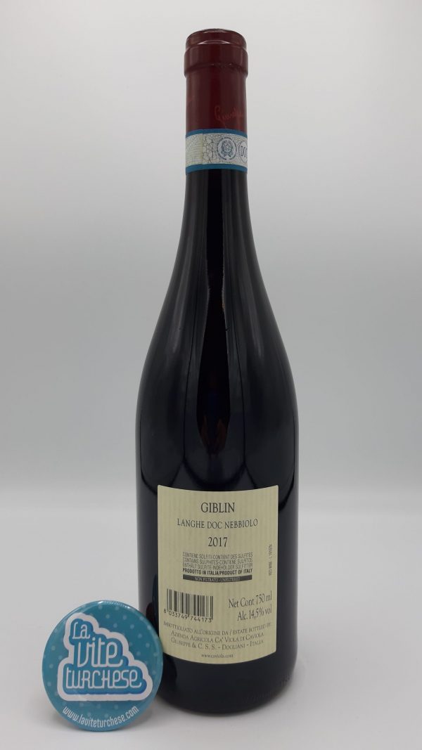 Vino rosso Langhe Piemonte uva nebbiolo 100%