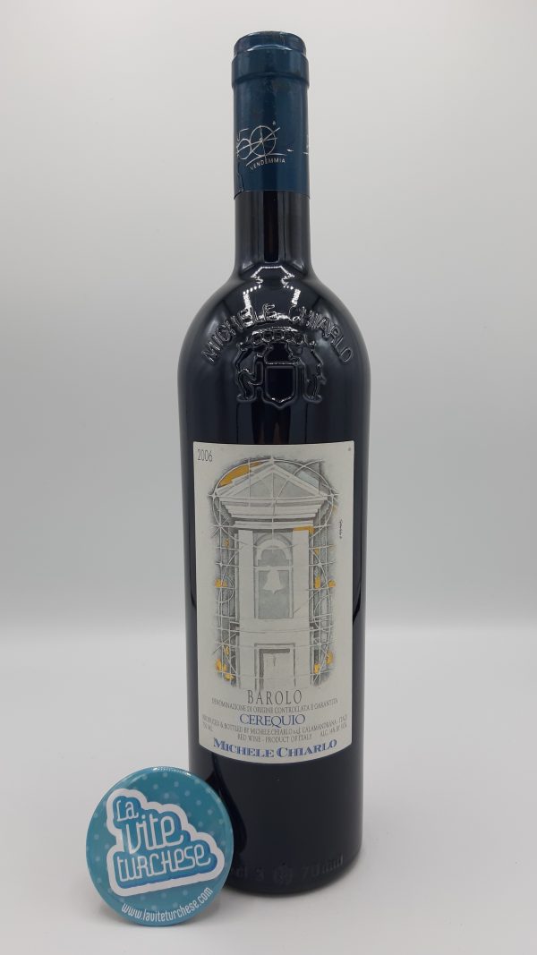 Artisanal Piedmont red wine Barolo cru Cerequio produced only in the best vintages obtained only from Nebbiolo grapes