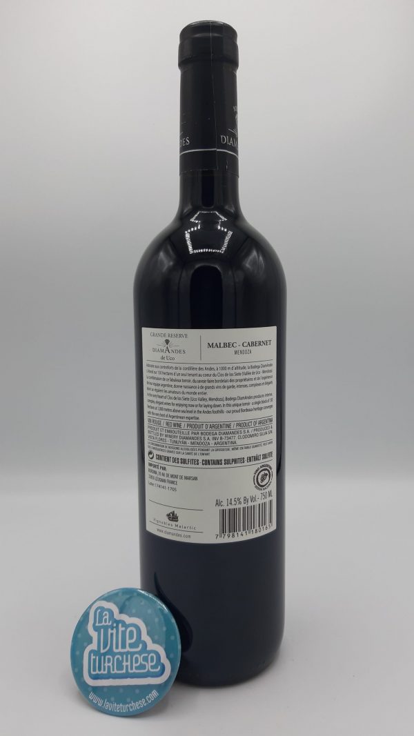 Red Wine Valle de Uco Mendoza Malbec and Cabernet Sauvignon grapes