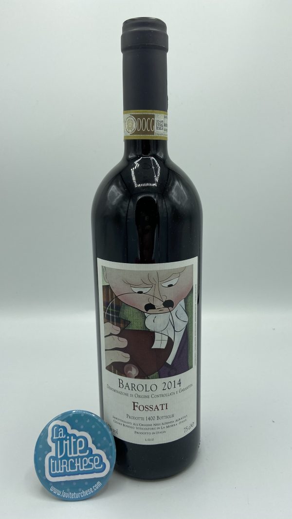 Piedmontese red wine precious modern Barolo cru Fossati obtained with only Nebbiolo grapes perfect with cheeses and braised meat