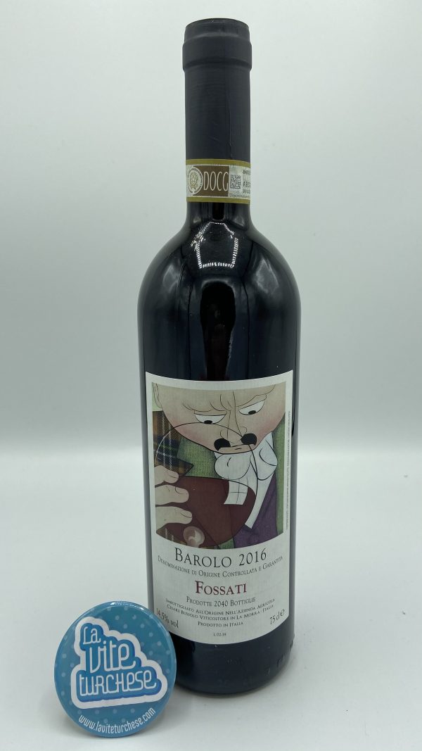 Piedmontese red wine precious modern Barolo cru Fossati obtained with only Nebbiolo grapes perfect with cheeses and braised meat