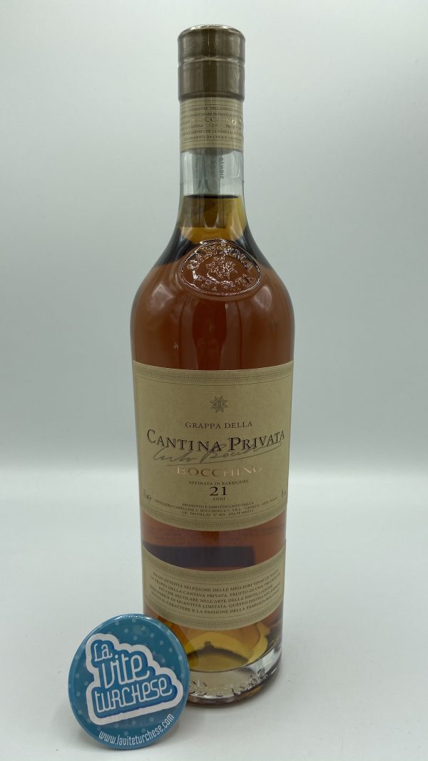 Grappa Canelli Aged 21 years limited production historic company produced with Nebbiolo grapes from Barolo and Barbaresco and Moscato grapes