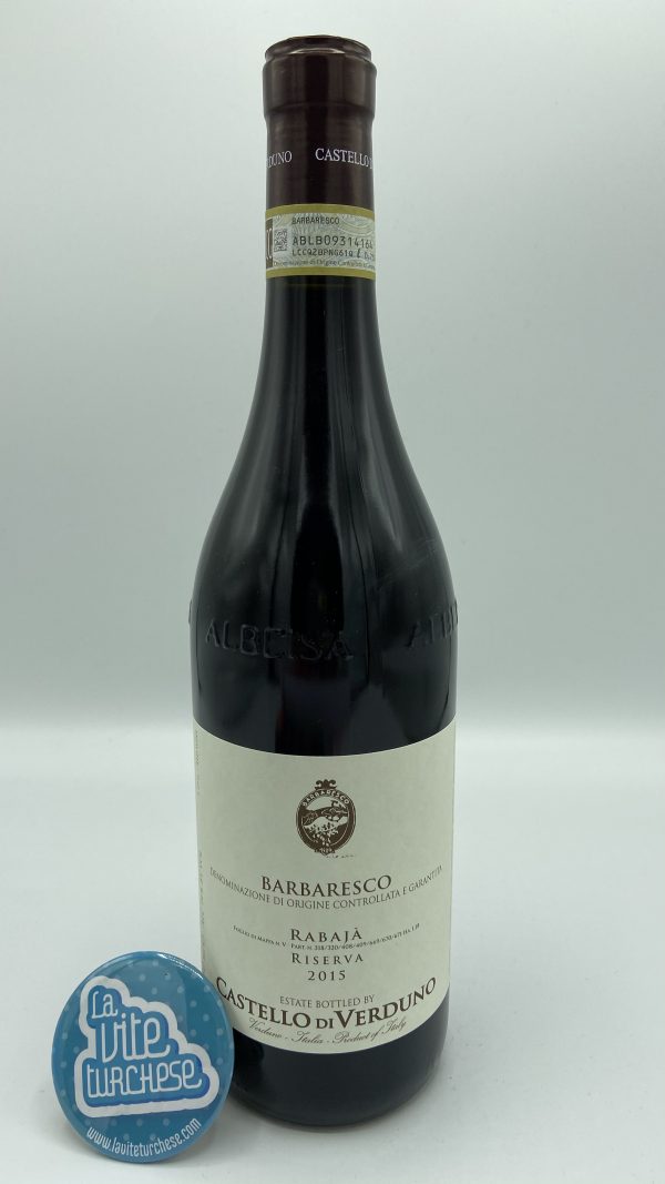 Red wine Barbaresco cru Rabajà traditional fine artisan produced only in the best years perfect product with Nebbiolo grapes perfect with game