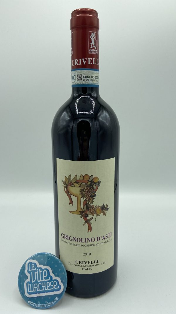 Vino rosso Grignolino Asti artigianale produzione limitata prodotto con uva grignolino perfetto con pesci grassi