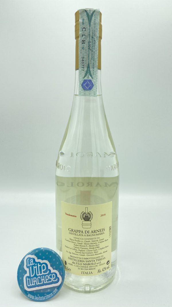 grappa Arneis white distilled Langhe pomace of arneis