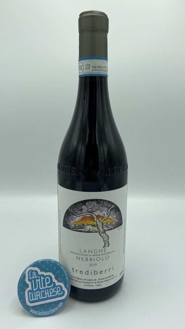 Piedmont Langhe Nebbiolo traditional fresh red wine made with Nebbiolo grapes only, perfect with red meats or aperitifs