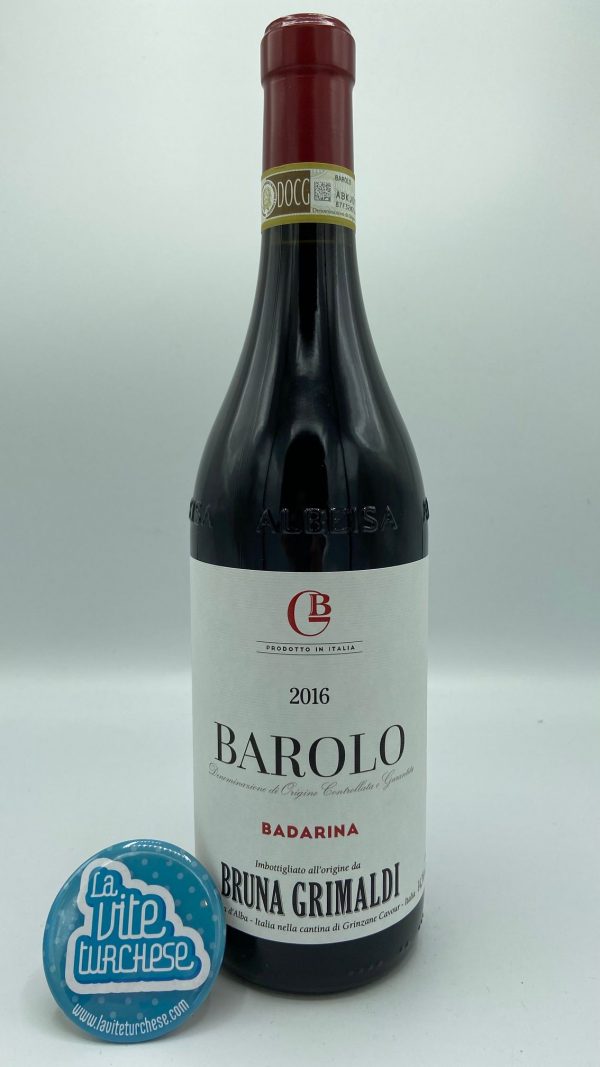 red wine Barolo DOCG Serralunga d'Alba Cru Baderina traditional artisan scented licorice silky tannic austere obtained with Nebbiolo grapes perfect with braised meat and aged cheeses