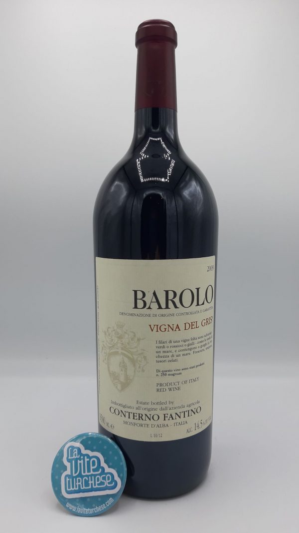 Red wine Barolo DOCG cru Ginestra fine artisan modern limited production produced with only Nebbiolo grapes perfect with game