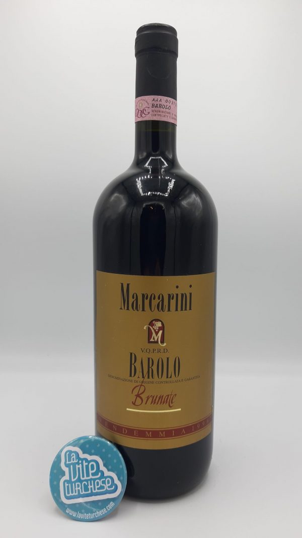 Red wine Barolo DOCG Cru Brunate fine artisanal traditional limited production produced with only Nebbiolo grapes perfect with game