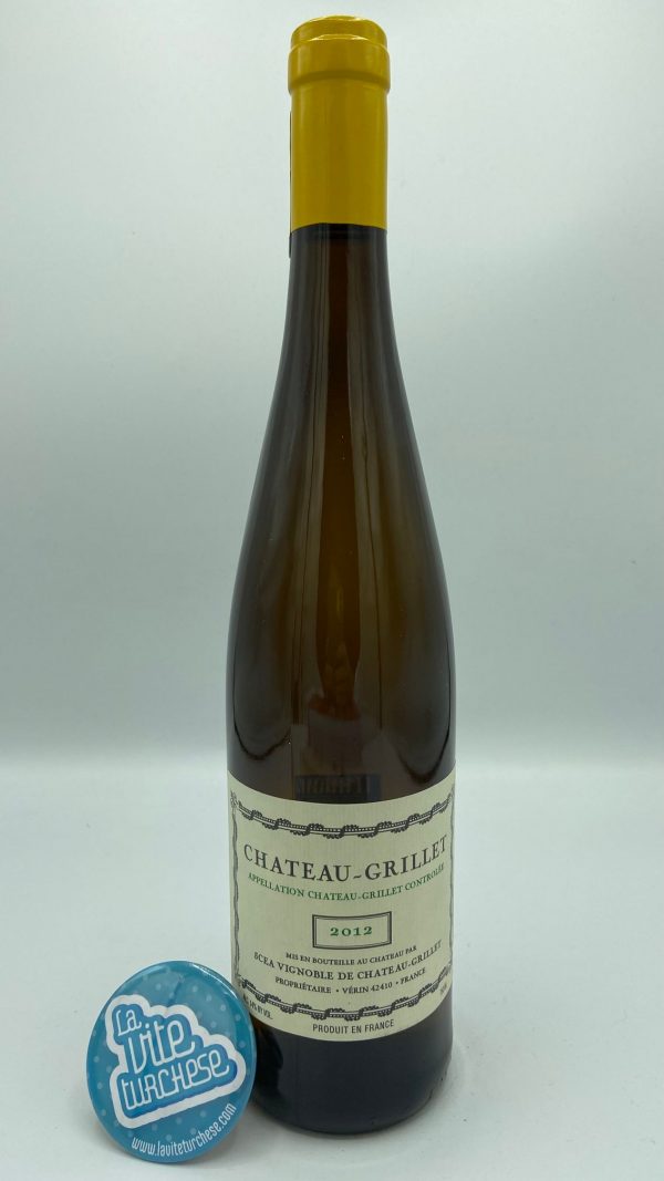 White wine Rhone France Chateau Grillet fine artisan historic winery monopoly small production produced with only viognier grapes perfect with fish first courses
