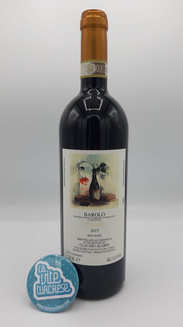 red wine Barolo DOCG cru Sorano Serralunga d'Alba Diano d'Alba Langhe modern fine austere soft obtained with Nebbiolo grapes perfect with red meats, truffles and tajarin
