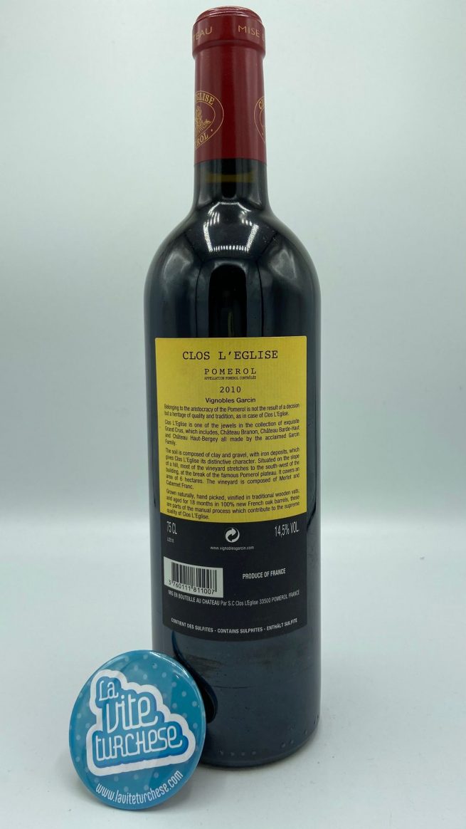 Clos l'Eglise – Pomerol – 2010 – back Clos l'Eglise – Pomerol – 2010 – back