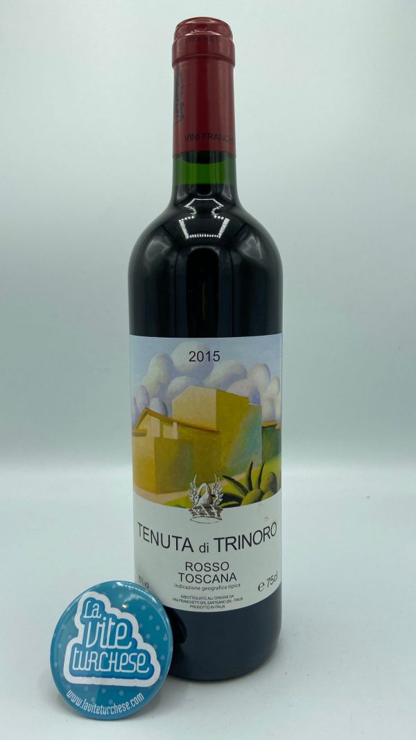 Tuscan red wine Sarteano Val d'Orcia Bordeaux blend low yields modern niche boutique 3 liters austere deep creamy obtained with Cabernet Franc grapes, sauuvignon, merlot, petit verdot perfect with red meat and aged cheeses