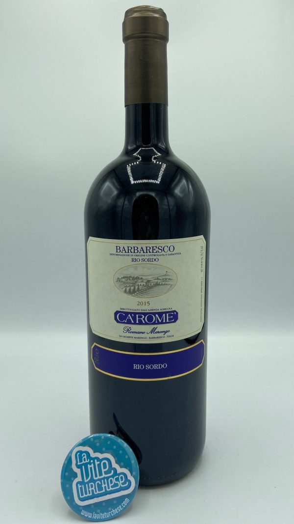 red wine Barbaresco cru Rio Sordo Langhe Piemonte traditional refined structured elegant tannins perfumed obtained with nebbiolo grapes perfect with red meats and first courses
