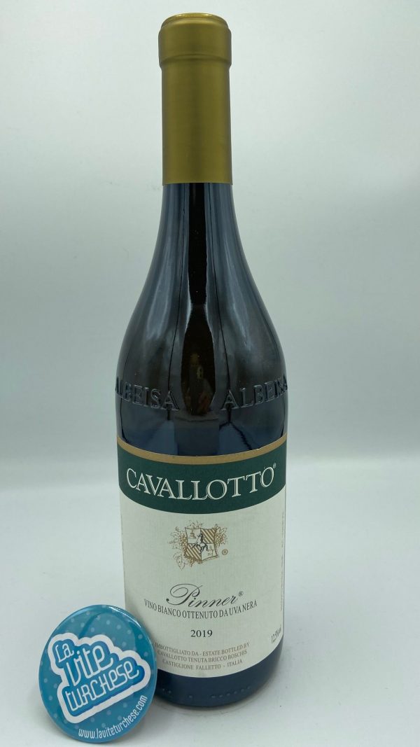 Fine artisanal Langhe white wine limited production produced with pinot noir grapes perfect with fish