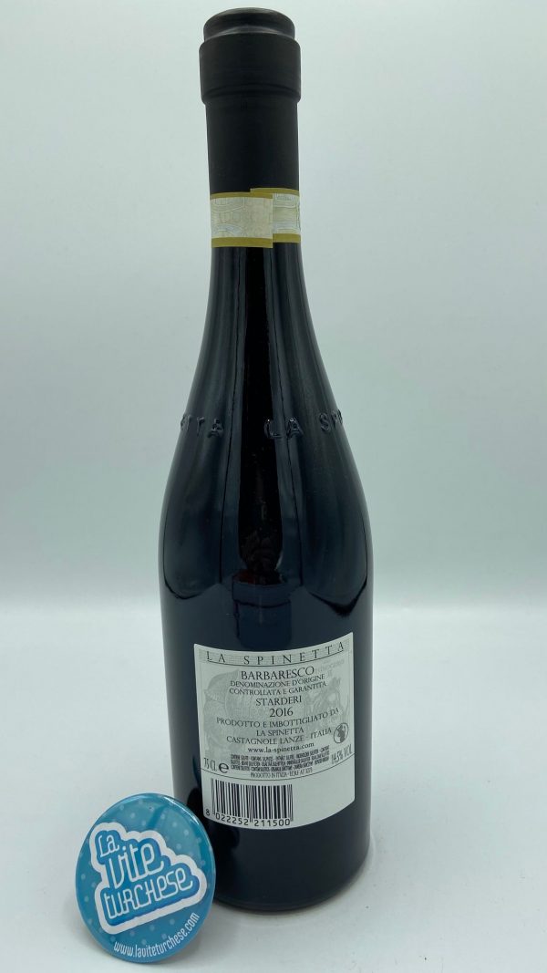 Barbaresco red wine cru Starderi Neive grapes Nebbiolo 100%