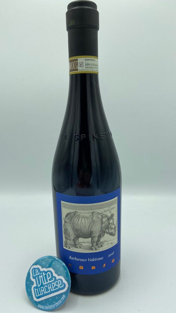 Red wine Barbaresco cru Fine artisan Valeirano limited production produced with only Nebbiolo grapes perfect with tagliatelle al ragù