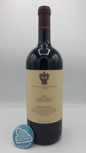 Red wine Barbaresco cru Martinenga Camp Gros fine artisan historical cellar limited production produced only in the best years produced with only nebbiolo grapes perfect with roast veal