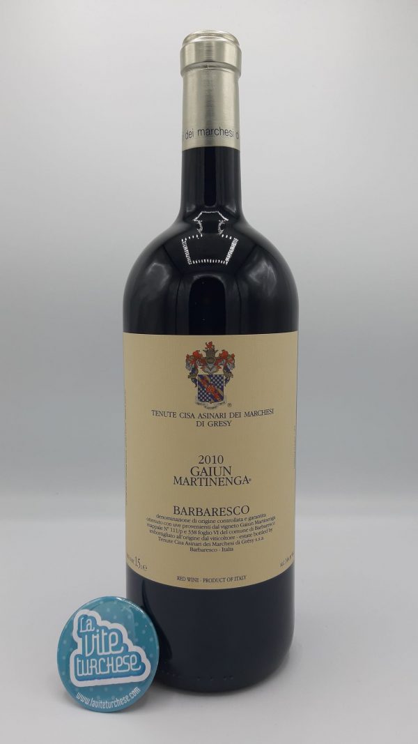 Red wine Barbaresco cru Martinenga Gaiun fine artisan historical cellar limited production produced only in the best years produced with only nebbiolo grapes perfect with roast veal