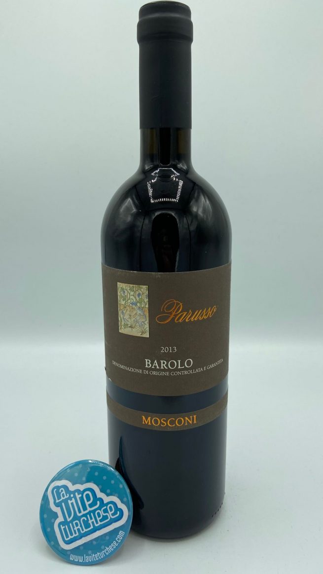 red wine Barolo DOCG cru Mosconi Monforte d'Alba Langhe Unesco Piedmont modern powerful tannic dusty soft long persistence perfect with truffles and red meat