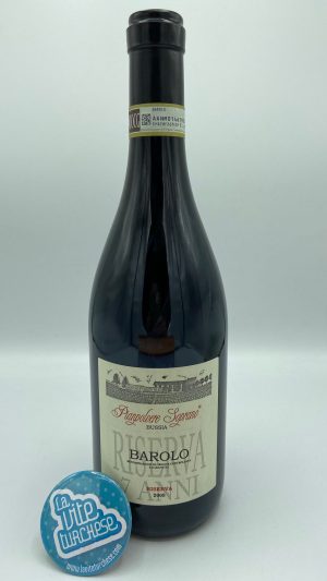 red wine Barolo cru Bussia Pianpveri reserve 7 years Monforte d'Alba Langhe Unesco Piedmont austere big barolo opulent modern complex obtained with Nebbiolo grapes perfect with wild boar and truffle and aged cheeses