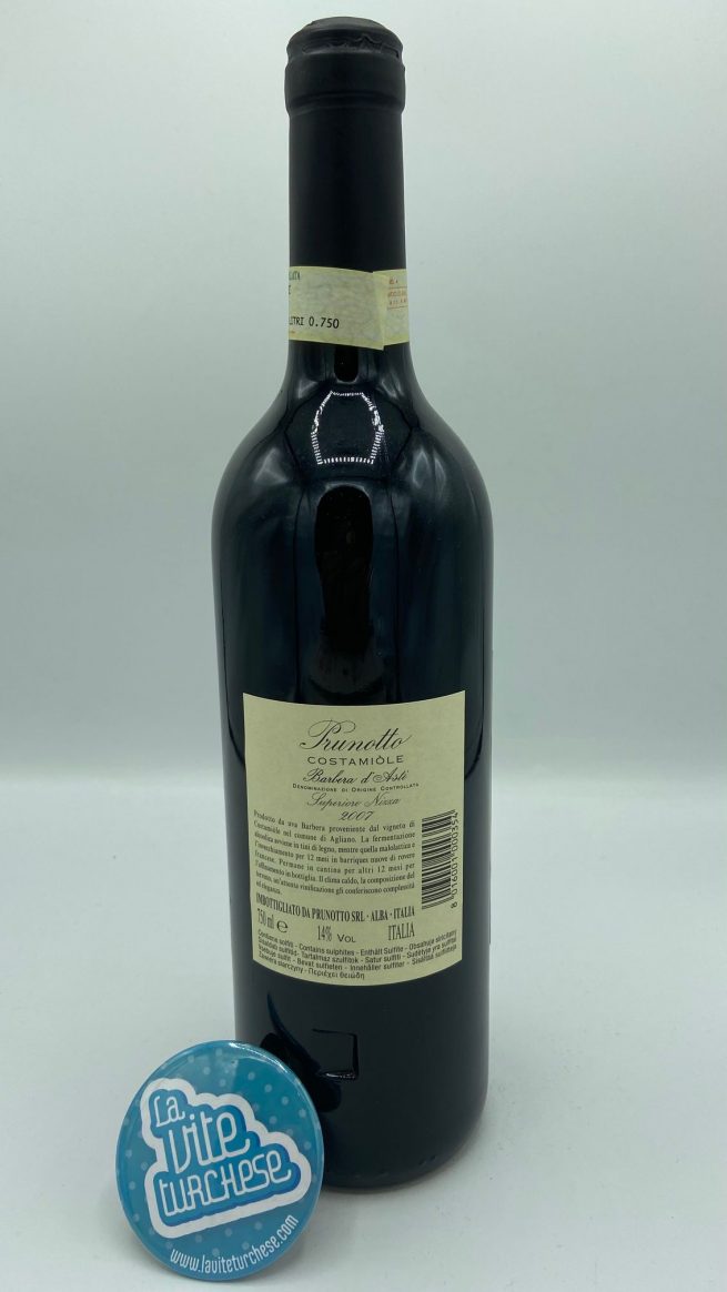 Prunotto – Barbera d'Asti Costamiòle – 2007 - back Prunotto – Barbera d'Asti Costamiòle – 2007 - back