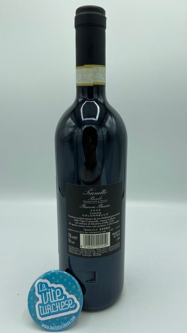 Prunotto – Barolo Riserva Bussia Vigna Colonnello – 2008 - back