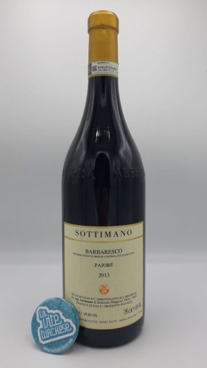 Red wine Barbaresco cru Pajoré fine artisan limited production produced with only Nebbiolo grapes perfect with tagliatelle al ragù