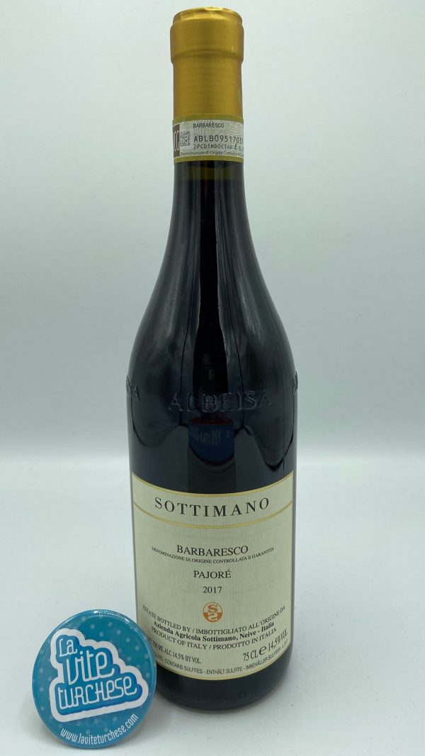 Red wine Barbaresco cru Pajoré Treiso fine artisan limited production produced with perfect Nebbiolo with game