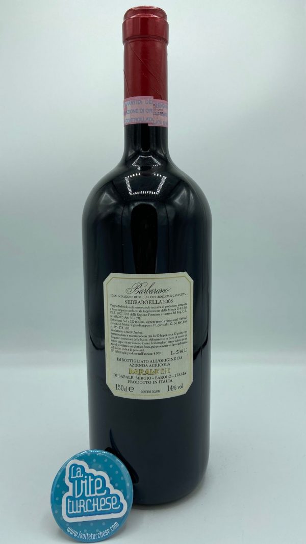 Barbaresco red wine cru Serraboella Piemonte 100% nebbiolo grape