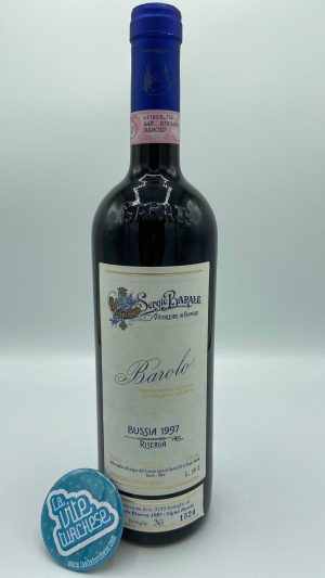 Red Piedmont wine Barolo cru Bussia Monforte d'Alba fine traditional artisan limited production Riserva historic winery produced with only nebbiolo grapes perfect with game