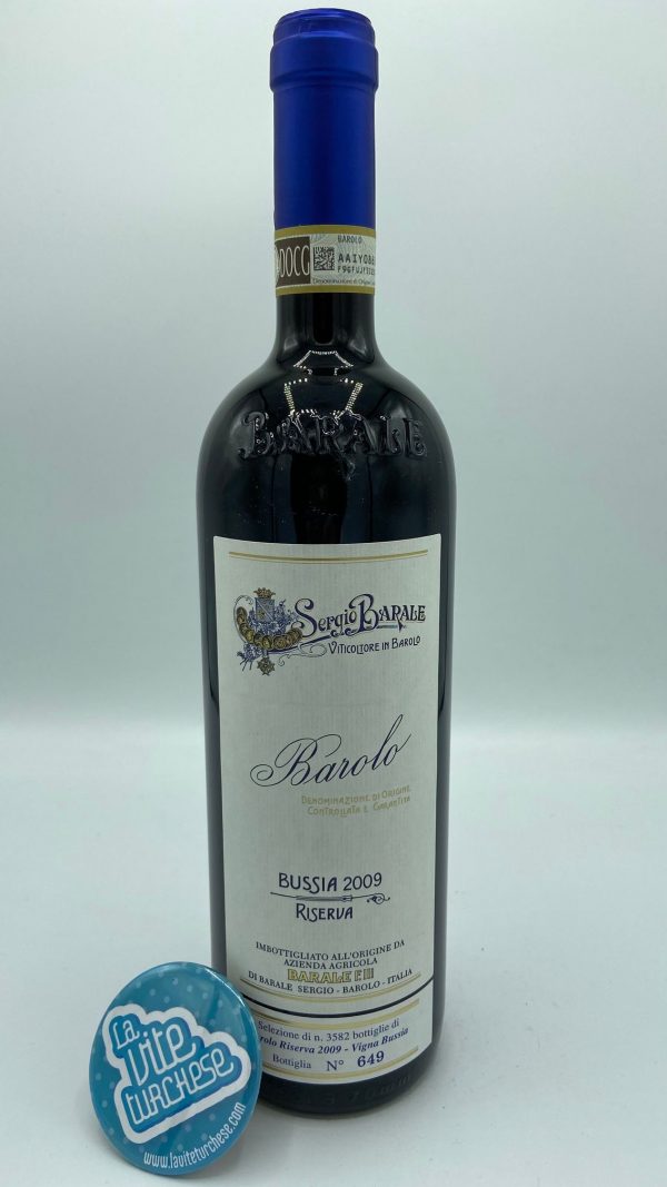 Red Piedmont wine Barolo cru Bussia Monforte d'Alba fine traditional artisan limited production Riserva historic winery produced with only nebbiolo grapes perfect with game