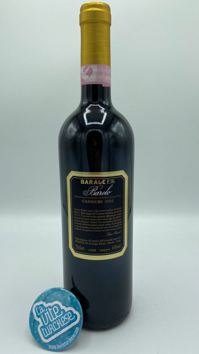Barale – Barolo Riserva Cannubi – 2005 - back Barale – Barolo Riserva Cannubi – 2005 - back