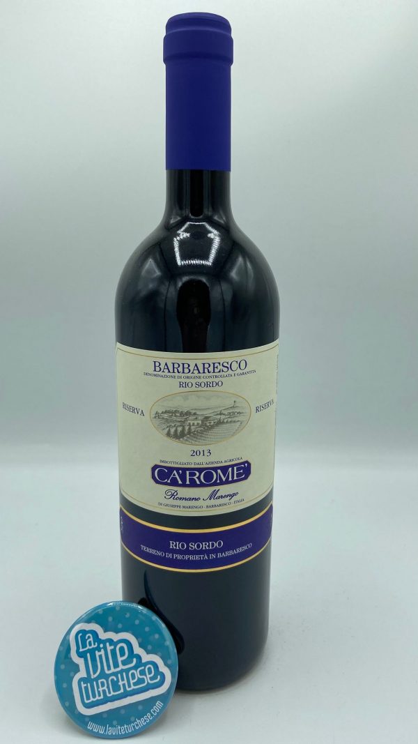 Red wine Barbaresco cru Rio Sordo fine artisanal limited production historical cellar produced with only nebbiolo grapes perfect with pappardelle with meat sauce