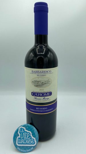 Red wine Barbaresco cru Rio Sordo fine artisanal limited production historical cellar produced with only nebbiolo grapes perfect with pappardelle with meat sauce
