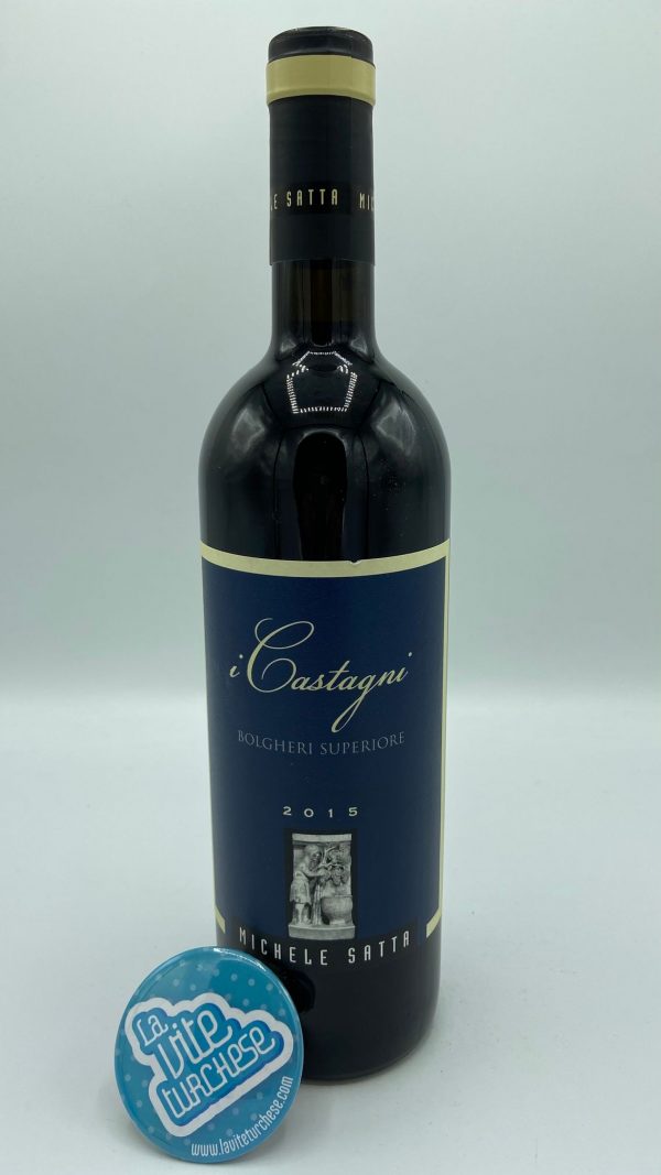 Red wine Bolgheri Tuscany fine craftsmanship limited production produced with grapes cabernet sauvignon, merlot and teroldego perfect with game