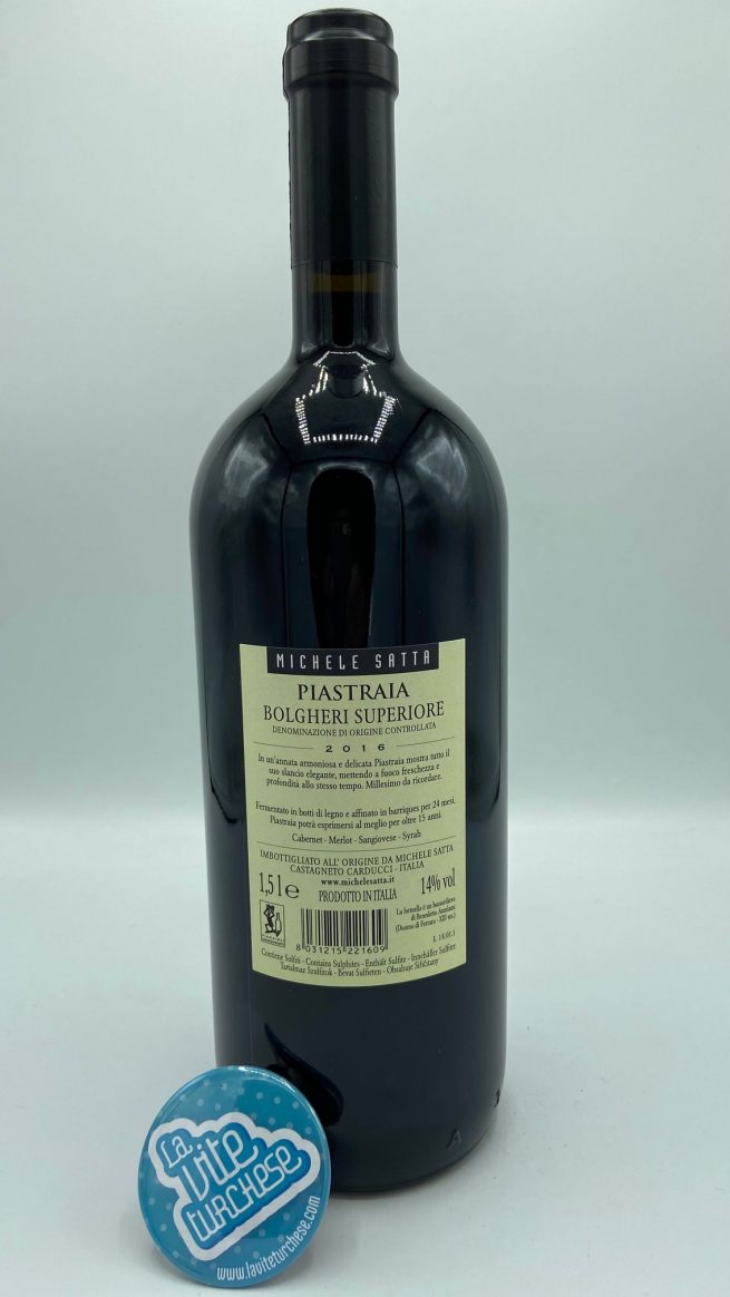 Michele Satta – Piastraia Bolgheri Superiore – 2016 - back Michele Satta – Piastraia Bolgheri Superiore – 2016 - back