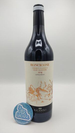 Ricasoli - Chianti Classico Gran Selezione Roncicone prodotto nell'omonima vigna con solo uva Sangiovese, affinato per 2 anni in tonneaux.