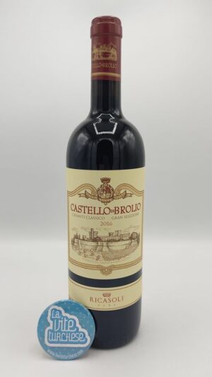 Ricasoli – Castello di Brolio Chianti Classico Gran Selezione prodotto con uva Sangiovese e Abrusco vinificato per 18 mesi in botti.