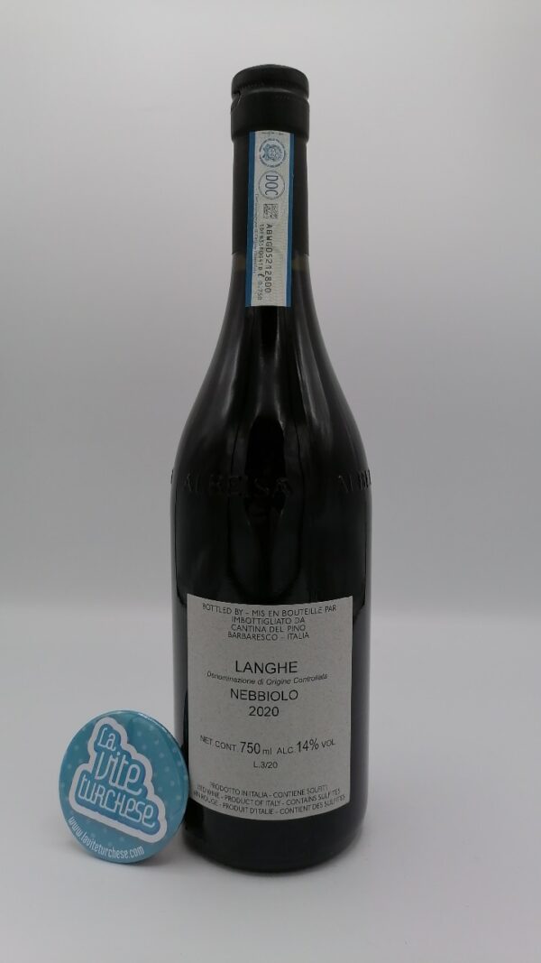 Cantina del Pino - Langhe Nebbiolo - 2020 - back Cantina del Pino - Langhe Nebbiolo made from the same plots as Barbaresco, vinified exclusively in steel tanks.