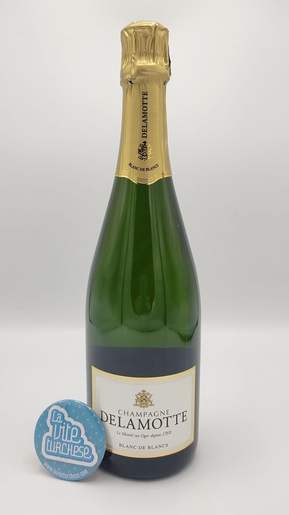Delamotte - Champagne Blanc de Blancs con vigneti Grand Cru della Cote de Blanc, affinato 48 mesi sui lieviti.