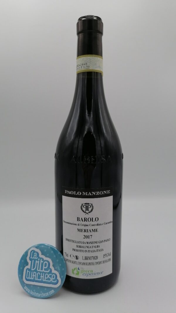 Paolo Manzone - Barolo Meriame - 2017 - back (1) Paolo Manzone - Barolo Meriame produced in the vineyard of the same name located in Serralunga d'Alba with 65-year-old vines.