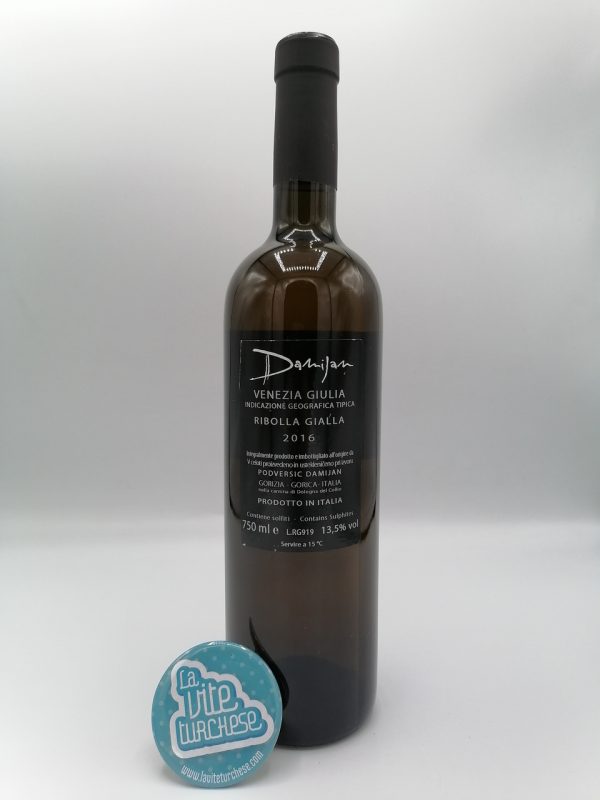 Damijan Podversic - Ribolla Gialla - 2016 - back.jpg Damijan Podversic - Ribolla Gialla produced in Collio in Friuli Venezia Giulia, fermented in contact with the skins for about 3 months.