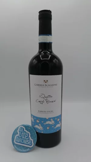 Gabriele Scaglione - Barbera D'Alba 'I Quattro Conigli Bianchi' prodotta nel Roero a Canale, affinata per 18 mesi in botti grandi.