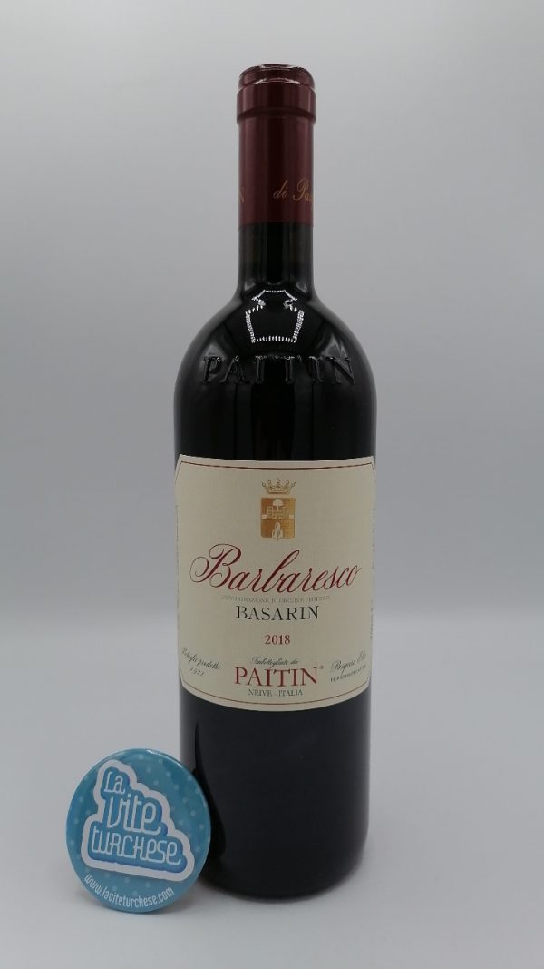 Paitin – Barbaresco Basarin prodotto per la prima volta nel 2018 nella vigna situata a Neive con piante di 45 anni.