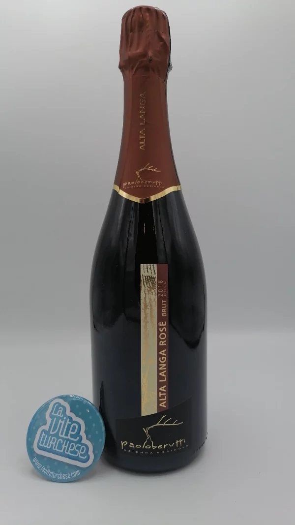 Paolo Berutti - Alta Langa Rosé Brut prodotto in solo 3000 bottiglie con uva Pinot Nero, affinato per 3 anni sui lieviti.