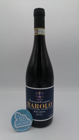 Ferdinando Principiano – Barolo Boscareto prodotto nell'omonima vigna situata nel comune di Serralunga. Clone Michet.