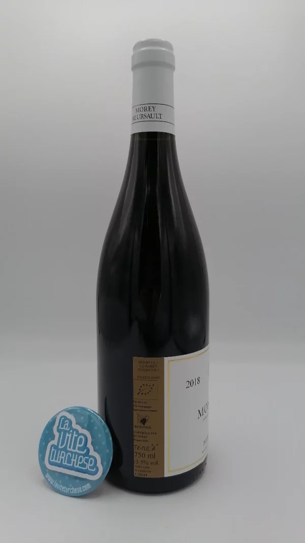 Pierre Morey – Bourgogne Monthelie – 2018 - back Pierre Morey's Bourgogne Monthelie is a 2018 Pinot Noir produced in Burgundy in the Cote de Beaune using biodynamic farming.