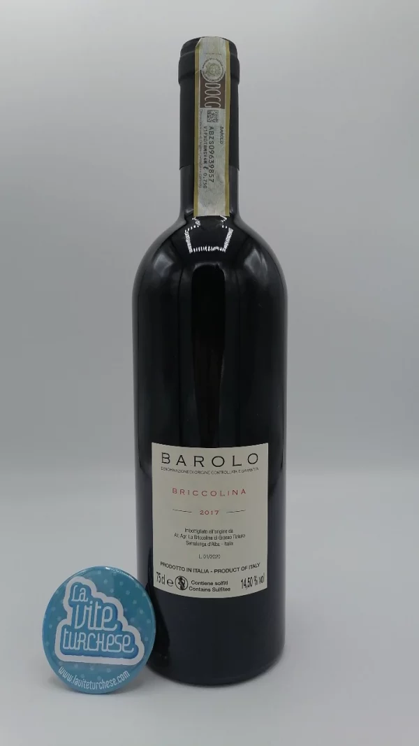 Tiziano Grasso – Barolo Briccolina – 2017 - back Tiziano Grasso - Barolo Briccolina produced in the homonym vineyard located in the village of Serralunga d'Alba, Langhe.