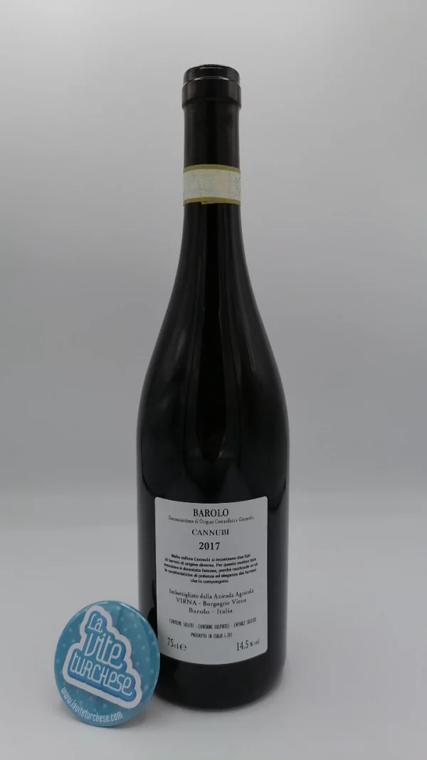 Virna - Barolo Cannubi produced in the most prestigious vineyard in the entire Barolo area with 65-year-old plants.